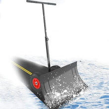 Rolling Snow Shovel for Snow Removal, 29" Wheeled Snow Shovel Pusher w/Adjustable Extension Handle, Heavy Duty Rolling Snow Plow Shovel Pusher