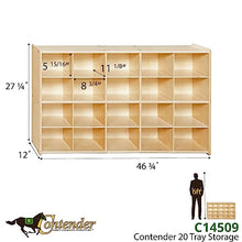 Contender 20 Cubby Hardwood Storage Shelf Natural