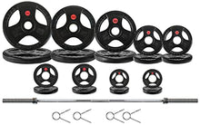 Signature Fitness Olympic Weight Plates & Barbell Set 325LB with Barbell