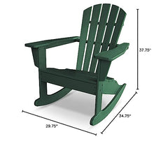 POLYWOOD Palm Coast Adirondack Rocking Chair, Green - Comfortable Outdoor Patio Furniture - Heavy-Duty HDPE Construction - Classic Design for Deck, Garden, Backyard & Fire Pit Seating