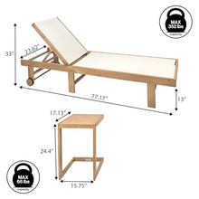 JONATHAN Y Trabuco 5-Position Adjustable 2-Pc Acacia Set, White/Teak