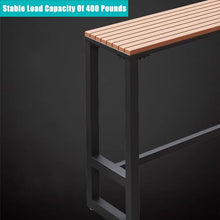 Modern Outdoor Rectangular Trestle Bar Table, 78.7l X 15.7w X 41.3h, Waterproof Wooden Narrow Pub Patio Table for Railings, Counter Height Balcony Bar Table, Black White 94.5 “L x 15.7 ‘W x 41.3 ’H
