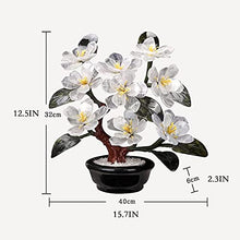 Dntum Artificial Bonsai Tree Feng Shui Jade Bonsai Style Jade Flower Decoration for Living Room TV Cabinet Bonsai Porch Decoration Creative Decoration Simulation Bonsai Trees