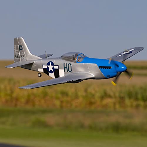 E-flite RC Airplane P-51D Mustang 1.2m BNF Basic with AS3X and Safe Select