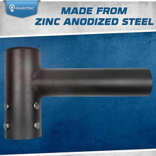 OHLECTRIC 2-3/8" Round Pole Top Mounting Adapter – 1 Tenon Slipfitter Round Straight Arm - Powder-Coated Zinc Steel with Stainless Hardware, 35 LBS Capacity - Durable Outdoor Installation