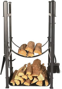 DJVHSRI Log Store Firewood Rack Set Outdoor Firewood Holder Heavy Duty Steel Indoor Metal Log Holder Fireplace,