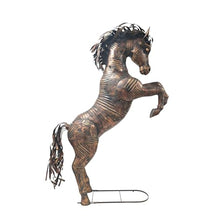 Zaer Ltd. Large Rearing Stallion Iron Garden Statue, Bronze Finish, 9.5ft Tall, Metal, Freestanding, Fantasy Gothic Style
