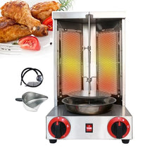 pedenencelia Vertical BBQ Machine Commercial,Adjustable Temperature,Removable and Washable,360° Rotating Gas Kebab Grill Machine,for Grilling Meat and Vegetables