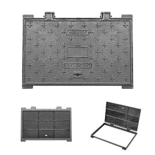 LWJQRSP Ductile Cast Iron Square Cover - Class B Non-Slip Manhole & Septic Tank Cover for Garden and Ga (80x80cm) - Heavy-Du Weather Resistant