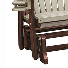 American Furniture Classics Dual Fan Back Glider Weatherwood and Tudor Brown