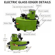 Portable Straight Bevel Edger Glass Edging Machine Electric Glass Edging Grinding Machine for 6-12mm Glass Polishing ( 12mm)
