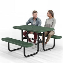 OUTTANS Commercial Metal Picnic Table (Green, 4' Rectangular)
