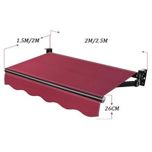 Motorized LED Light Awnings Electric, Electric Retractable Awning with Remote Control, Outdoor Sunshades, no Assembly Required, for Balconies, patios or cafes(Beige,2x1.5M)