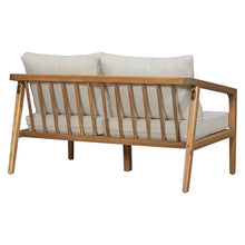 Christopher Knight Home Westin Acacia Wood Patio Loveseat Sofa with Cushion, Outdoor 2-Seater Sofa with Removable Cushions, Patio Furniture Sofa for 2, Teak+Beige