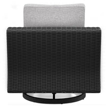 Pemberly Row Set of 2 Black Outdoor Swivel Lounges with Cushion