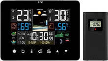 JDXQBLD Weather Station Wireless, Indoor Outdoor Hygrometer, Color Large Display Weather Thermometer with Alert, Barometric Pressure, Alarm Clock, Easy to Set and Table