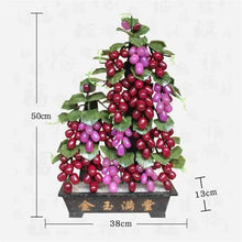 YXIANG56Q Fake Plants Artificial Green Plant Jade Grape Bonsai Ornament for Home Office Bonsai Tree