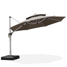 PURPLE LEAF 11 Feet Double Top Deluxe Round Patio Umbrella Offset Hanging Cantilever Spectrum Graphite
