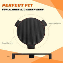 Extra Large Cast Iron Plate Setter with All-Round Lifter Compatible with XLarge Big Green Egg,19.5" Heat Deflector Smoking Stone for Smoking,Grilling,Indirect Cooking Fits XL BGE Accessories