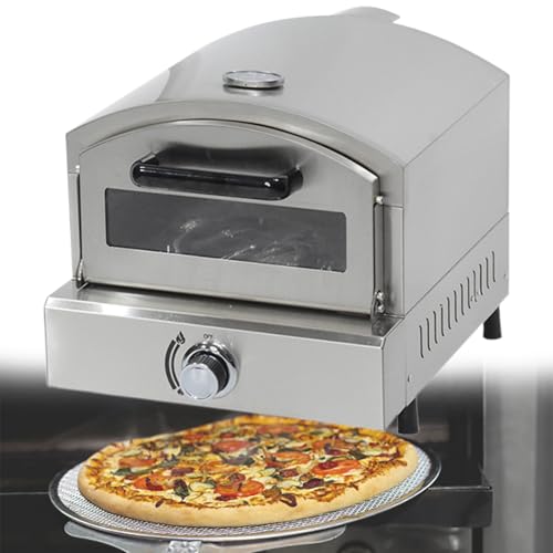 Beachtiful Gas Outdoor Pizza Oven and Grill, Includes Stone, Grill Rack, and Built-in Thermometer, Stainless Less Pizza Maker, Cooking Pizza Steak Fish Chicken and More