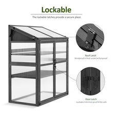 Macrout Cold Frame Greenhouse, Wooden Cabinet with Shelves 1344 (Dark Grey)