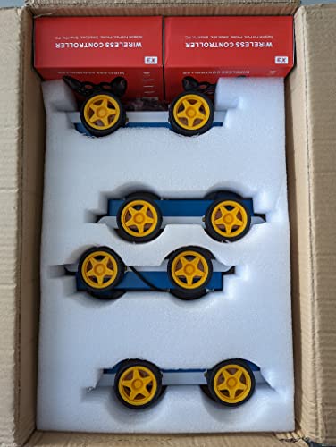 Generic OpenBot RTR_TT Robot Pack of 4 - TT Motors with Optical Wheel Encoders, ATmega328 MCU Blue/White