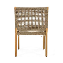 Merax 6 Piece Outdoor Wood Dining Chair with Cream Cushion Patio Furniture for Large Gatherings