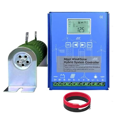 HYZHANHONG 220v, 5000W Hybrid Wind Solar Controller with Unloader Auto 12V 24V 48V 220V MPPT Battery Charge Boost Controllerfor Wind Turbine Generator Home Street Light Controller