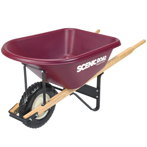 Scenic Road Wheelbarrow 6 Cu Ft 800lb Flat Free Tire (Model M6-1FF)