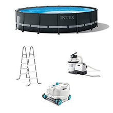 Intex Ultra XTR 16ft x 48in Above Ground Pool Set w/Pump, Cleaner Robot Vacuum & Hose Gray