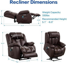 KTYUERGHK Lay Flat Power Lift Recliner with Heat and Massage