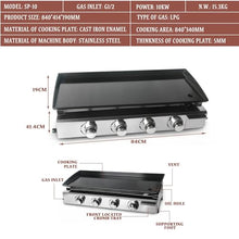 LMYYDES 2/3/4 Burner Table Top Gas Grill Griddle, Burners Gas Griddle, Flat Top Grill for Outdoor Cooking While Party, Picnicking Or Camping,4Burner