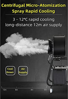 11 Gallon Water Tank Portable Misting Fan with 90 Degree Oscillation, Industrial Pedestal Fan with Wheels, for Residential, Commercial, Restaurant and Industrial Mis