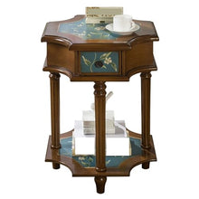 Couch End Table Vintage Nightstand, End Table Wood Antique Shabby Chic Side Table, Small Bedside Table Accent Table with Drawer and Open Storage Shelf for Living Room Bedroom Corner Tables for Living