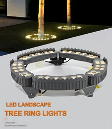 QICBYING LED Ring Tree Hug Lamp - Landscape Lights, 12W IP65 Waterproof Splicing Surrounding LED Tree Spotlights, 24V Outdoor Garden Trees Landscape Lighting(Blue,9PCS(24V))
