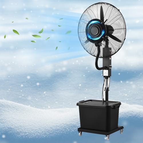 CUTPOIY Pedestal Misting Fan Outdoor Oscillating Cooling Spray Fan with 42L Tank, 3 Speeds Adjustable for Patio Garden, 71cm