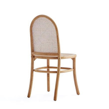 Manhattan Comfort Paragon Rattan Wicker Cane Side Outdoor Dining Chair for Dining Room, Patio, Restaurant, Bistro, Cafe and Pub in Nature and Cane - Set of 4