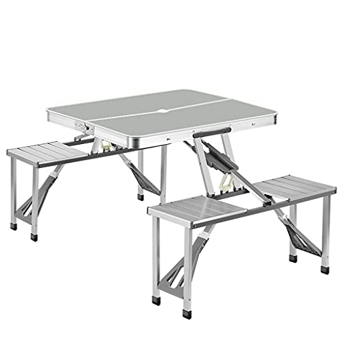 ONMYJFD Outdoor Folding Table Chair Camping Aluminium Alloy Picnic Table Waterproof Folding Table Desk for Beach Table Camping(White-Fruit peach5)