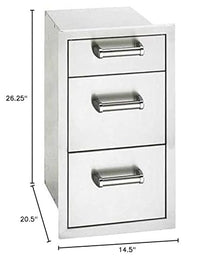 Fire Magic Premium Flush 14-inch Triple Access Drawer With Soft Close - 53803sc