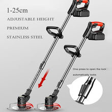 1880W Multifunctional Small Household Electric Lawn Mower, Handheld Cordless Electric Telescopic Pole Anti-Slip Handle Weeder,24V/4.0Ah
