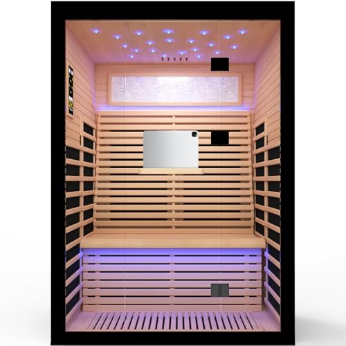 OUTEXER 2 Person Infrared Sauna Room Far Infrared 120V Canadian Hemlock