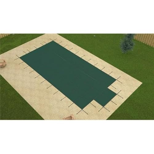 GLI Pool Products Secur-A-Pool 12x24 Ft Rectangular Mesh Safety Cover System Blue