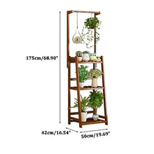 Hanging Plant Stand 3 Tier Ladder Flower Indoor Flower Stands Wood Flowerpot Stand For Multiple Pot Plant Shelf For Window Balcony Living Room Plants Display Rack Multifunctional Ladder Frame