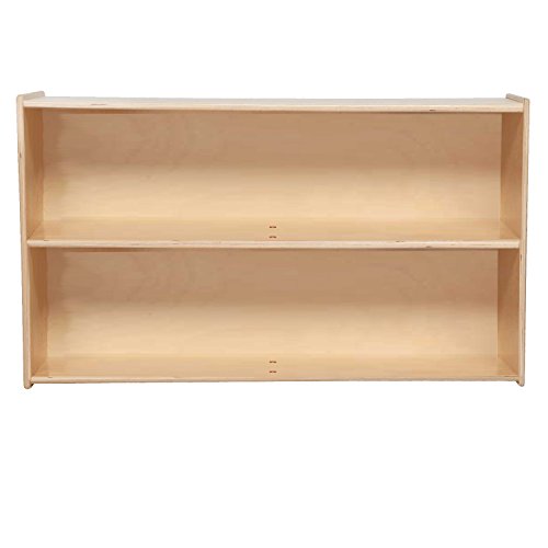 Contender 2 Shelf Bookcase & Storage Unit Natural Finish Gold