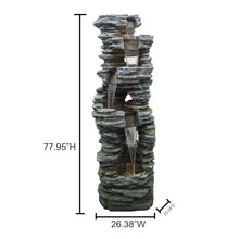 LED 4-Tier Stacked Rock Water Fountain