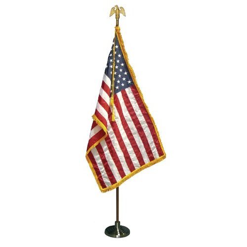 3x5 FT Indoor US American Flag Parade Set 8ft Pole