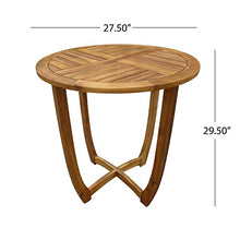 Christopher Knight Home 3-Piece Outdoor Bistro Set, Acacia Wood Dining Set with Teak Finish Round Table 27.5" & 2 Light Grey Wicker Chairs, Patio Furniture Set for Garden Backyard Porch
