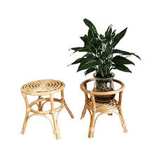 DTTLYQF Natural Rattan Hand-Woven Flower Pot Indoor Plant Stand For Gardening