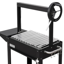 KoolMore 50 in. Charcoal Grill BBQ, Santa Maria Argentine Outdoor Grill with Interchangeable V Grates, Heavy Duty Barbecue Grilling Grill, Black