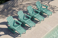 Patio Kingdom 4-Piece HDPE Adirondack Rocking Chairs Set, Heavy Duty Folding Outdoor Fire Pit Chairs, Weather Resistant Patio Rocker Set for Backyard Lawn Deck Seating Conversations, Aruba Blue